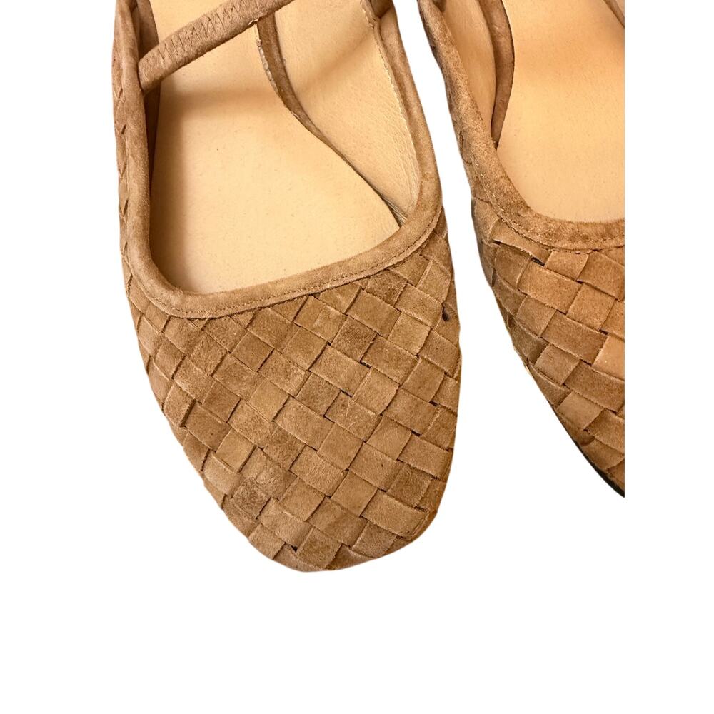 Madewell The Greta Ballet Flat Mule Woven Suede Size 6.5 NV547 Tan Earthy Boho - Picture 4 of 8